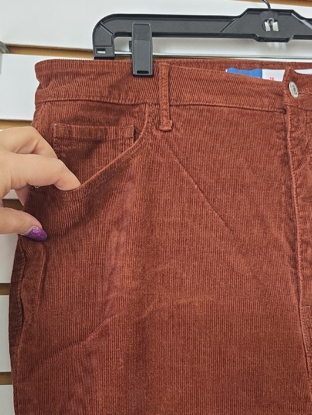 Old Navy Brown Corduroy High Rise Flare Pants 16 Tall - Picture 3 of 6